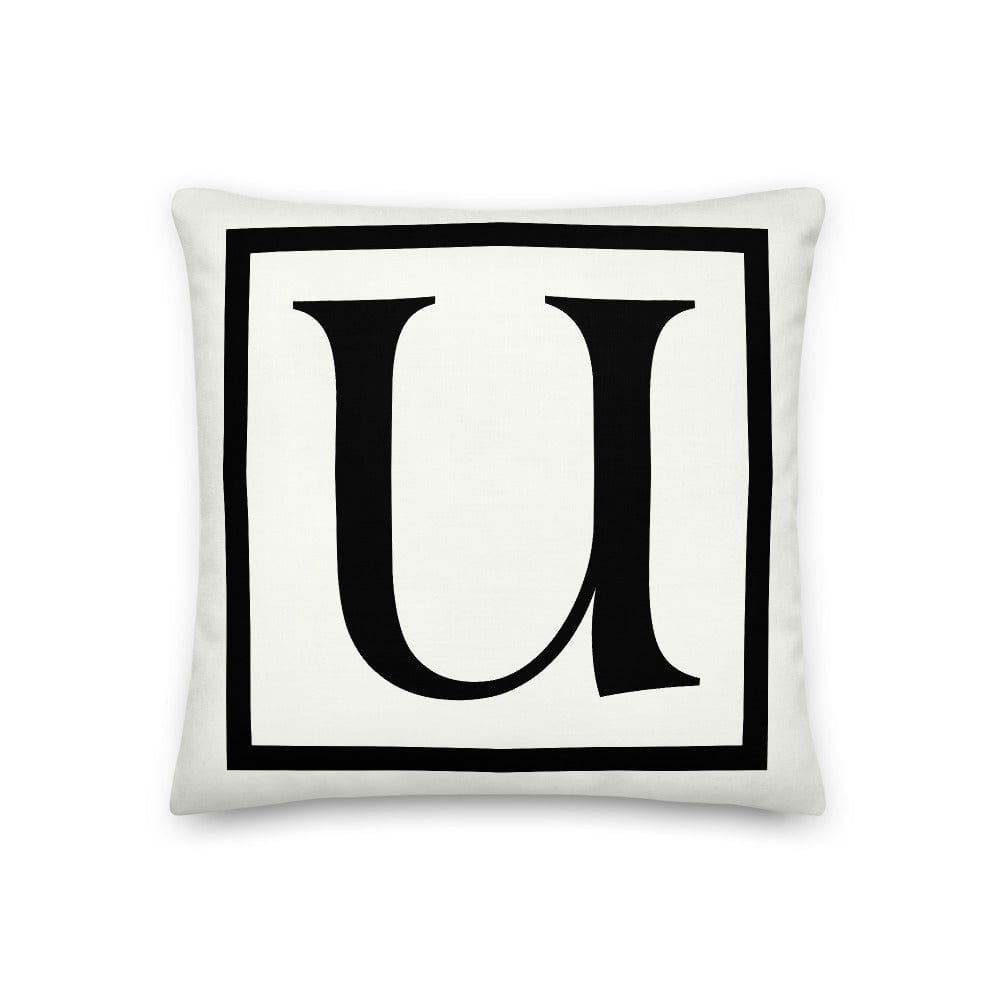 Letter U Border Monogram Decorative Throw Pillow Cushion Pillow A Moment Of Now Women’s Boutique Clothing Online Lifestyle Store