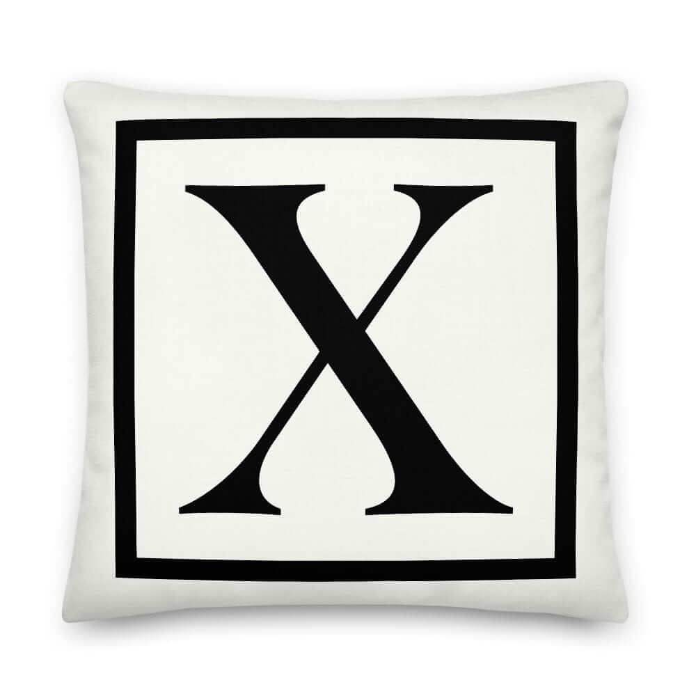 Letter X Border Monogram Decorative Throw Pillow Cushion, Pillow, $ 64.50, A Moment Of Now™