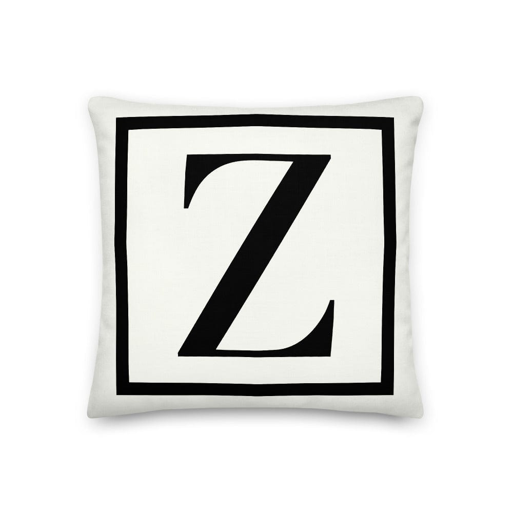 Shop Letter Z Border Monogram Decorative Throw Pillow Cushion, Pillow, USA Boutique