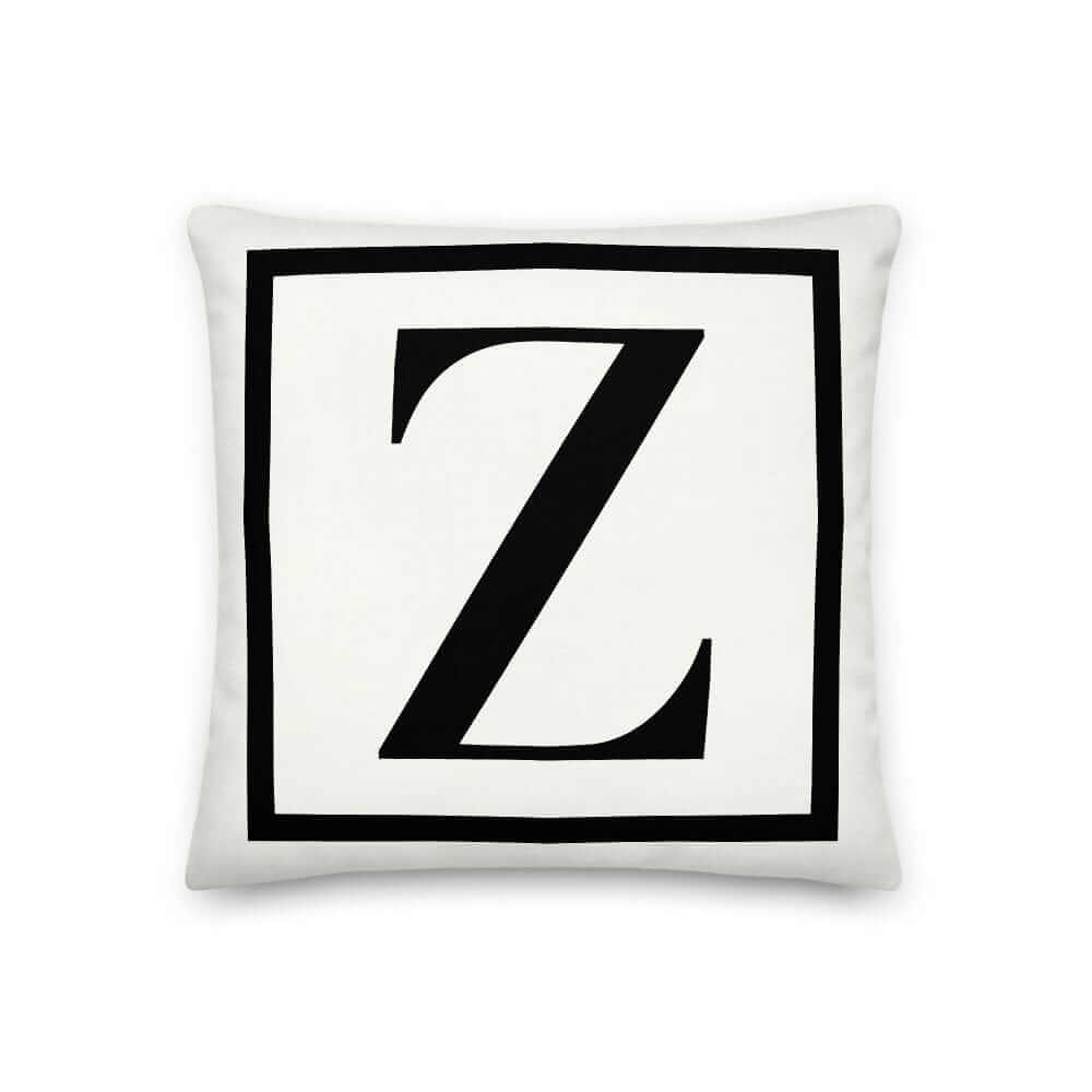 Letter Z Border Monogram Decorative Throw Pillow Cushion, Pillow, $ 64.50, A Moment Of Now™