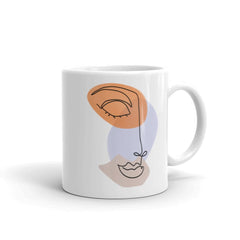 Shop Linda Abstract Line Art Drawing of a Women Face Coffee Tea Cup Mug, Mug, USA Boutique