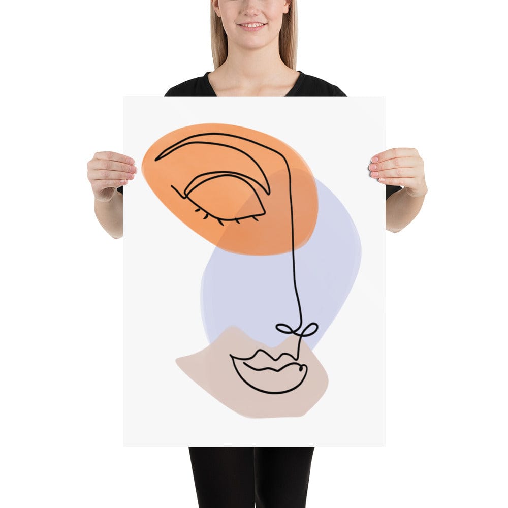 Shop Linda Abstract Line Art Woman Face Matte Poster, Poster, USA Boutique