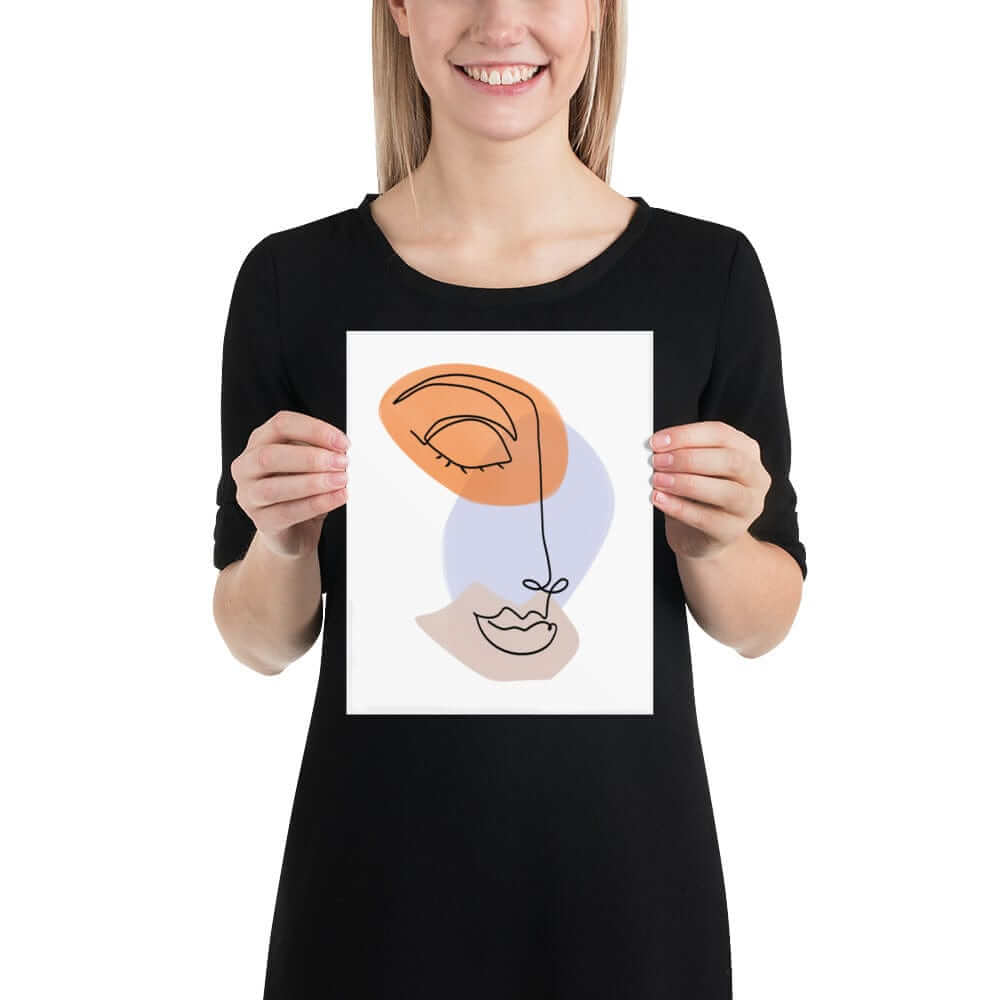 Linda Abstract Line Art Woman Face Matte Poster, A Moment Of Now, $ 21.00