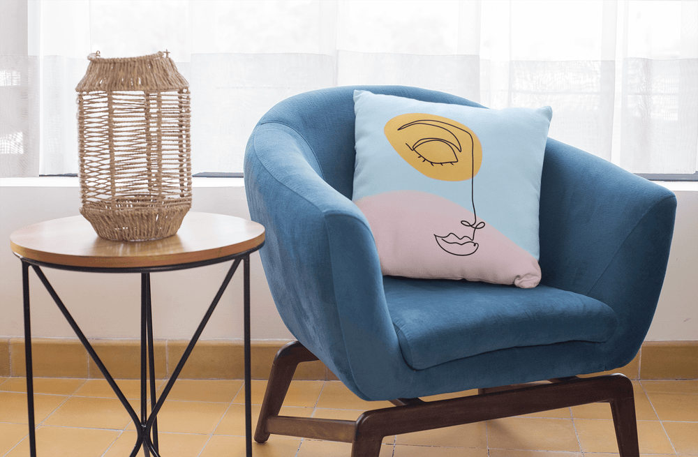 Linda Abstract Woman Face Line Art Decorative Throw Pillow Cushion, Pillow, $ 64.50, A Moment Of Now™