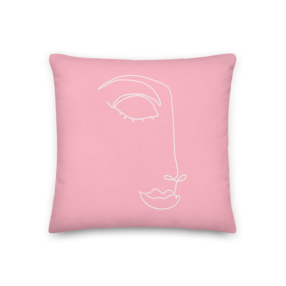 Linda Abstract Women Face Line Art Pink Decorative Throw Pillow Cushion Pillow A Moment Of Now Women’s Boutique Clothing Online Lifestyle Store