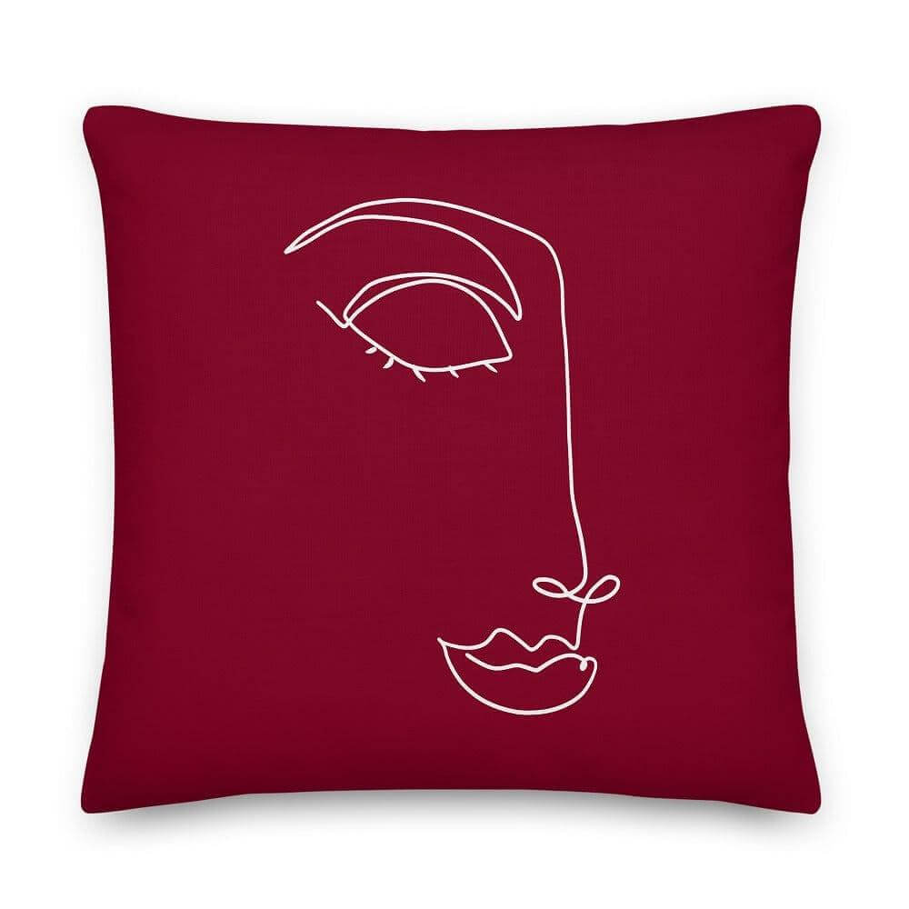 Linda Woman Face Abstract Line Art Decorative Throw Pillow Cushion, A Moment Of Now, $ 71.50