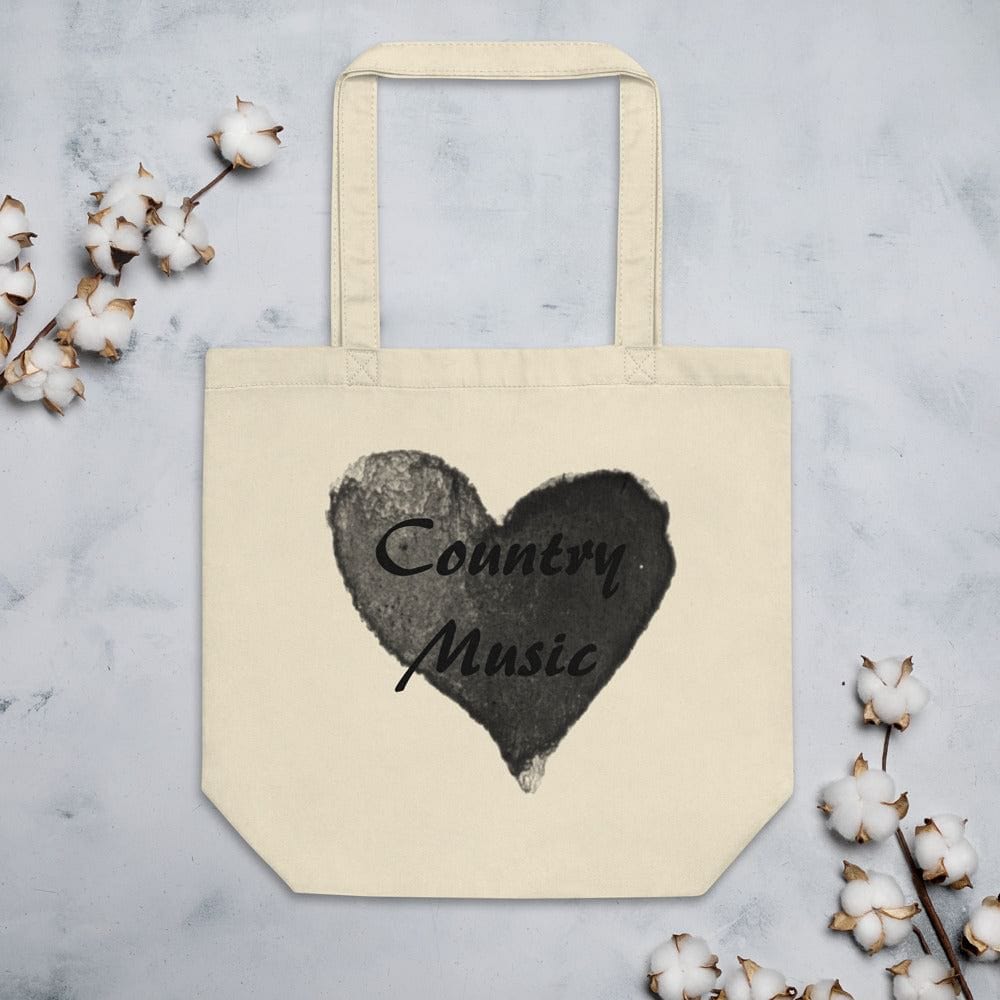 Love Country Music Black Eco Organic Cotton Tote Bag Bags - Shopping bags A Moment Of Now Women’s Boutique Clothing Online Lifestyle Store