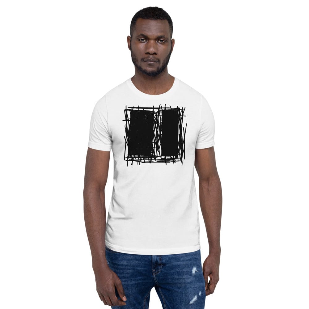Lucina Black and White Abstract Modern Art Illustration Short-Sleeve Unisex T-Shirt Clothing T-shirts A Moment Of Now Women’s Boutique Clothing Online Lifestyle Store