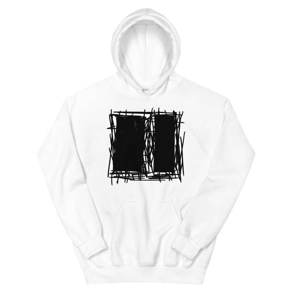 Lucina White Abstract Scribble Modern Line Art Unisex Hoodie, Hoodie, $ 46.00, A Moment Of Now™
