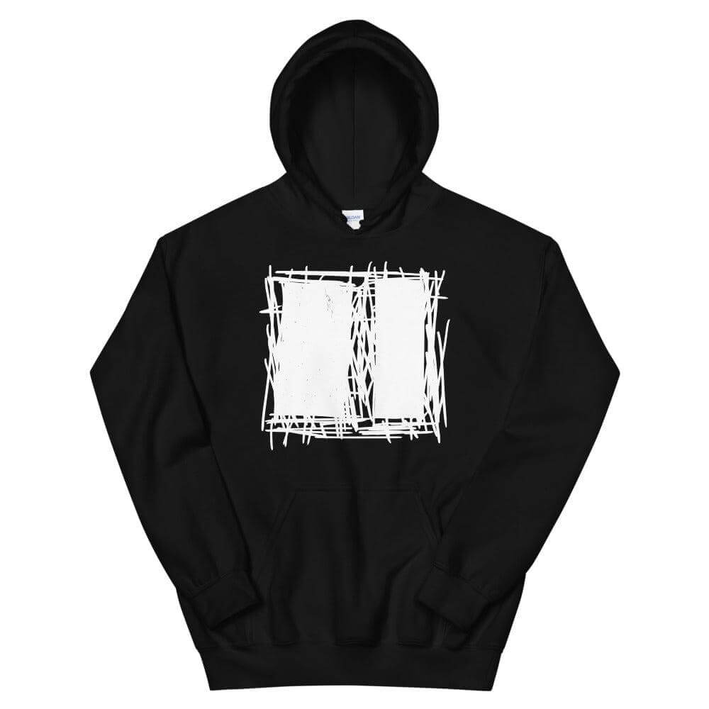Lucina Black Abstract Scribble Modern Line Art Unisex Hoodie, Hoodie, $ 46.50, A Moment Of Now™