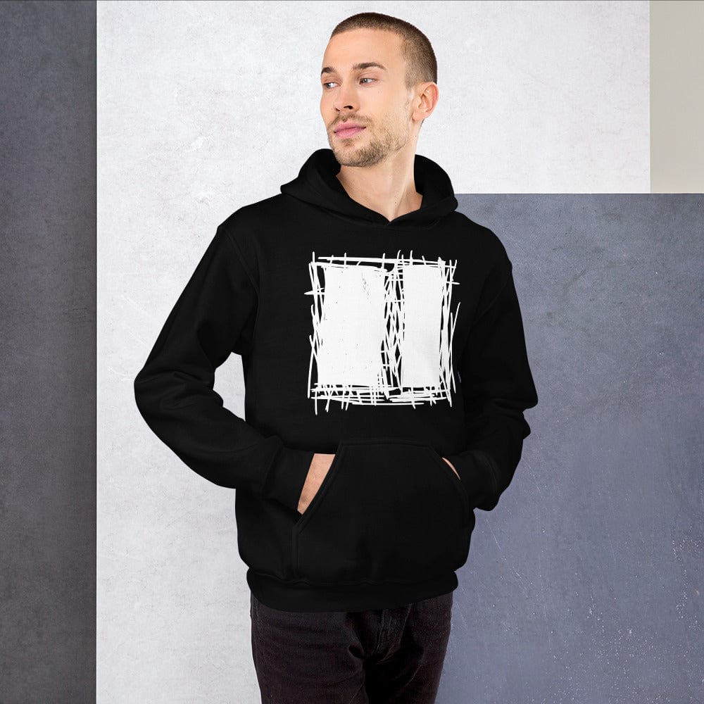 Shop Lucina Black and White Abstract Modern Art Illustration Unisex Hoodie - white, Hoodie, USA Boutique
