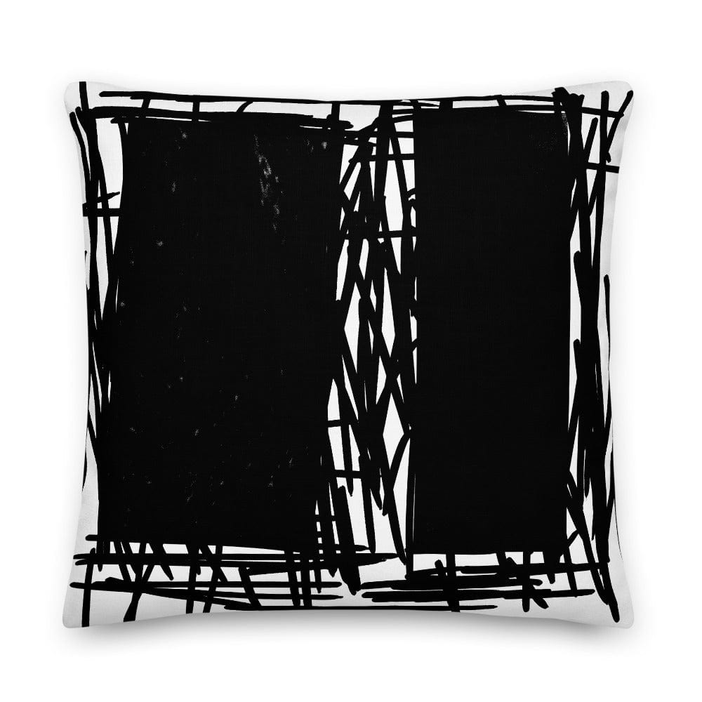 Shop Lucina Black White Scribble Art Decorative Throw Pillow Cushion, Pillow, USA Boutique