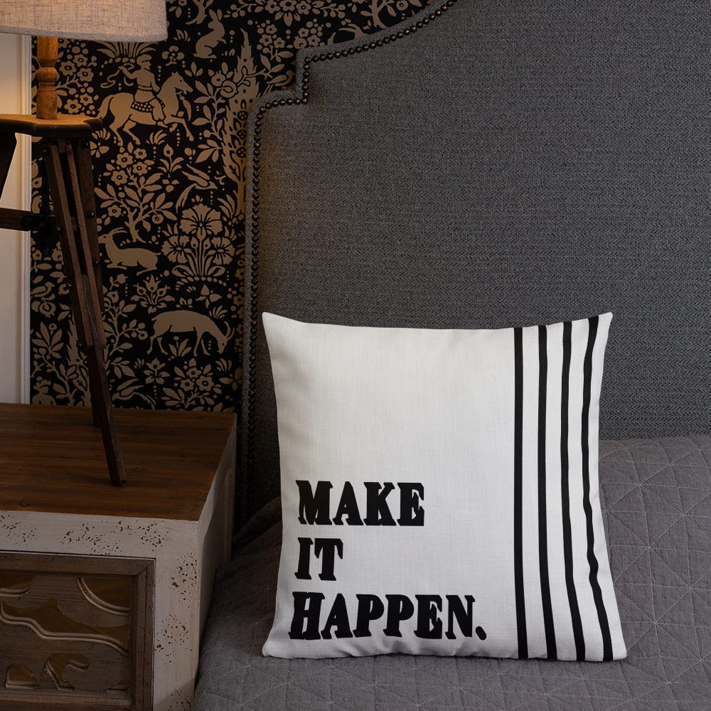 Shop Make It Happen Inspirational Quote Decorative Accent Throw Pillow Cushion, Throw Pillows, USA Boutique