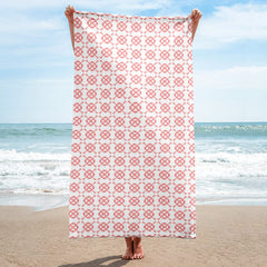 Minimal Club Pattern Pink Blush on White Beach Bath Towel Towel A Moment Of Now Women’s Boutique Clothing Online Lifestyle Store