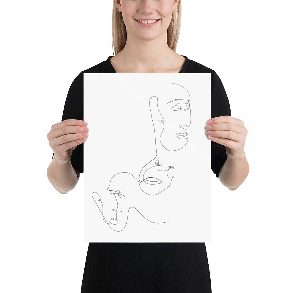 Minimal Line Art - Faces Matte Poster Poster A Moment Of Now Women’s Boutique Clothing Online Lifestyle Store