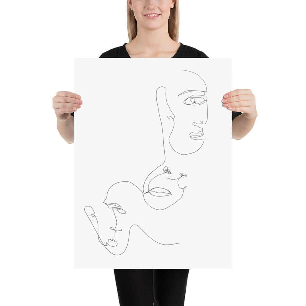 Minimal Line Art - Faces Matte Poster, A Moment Of Now, $ 39.00