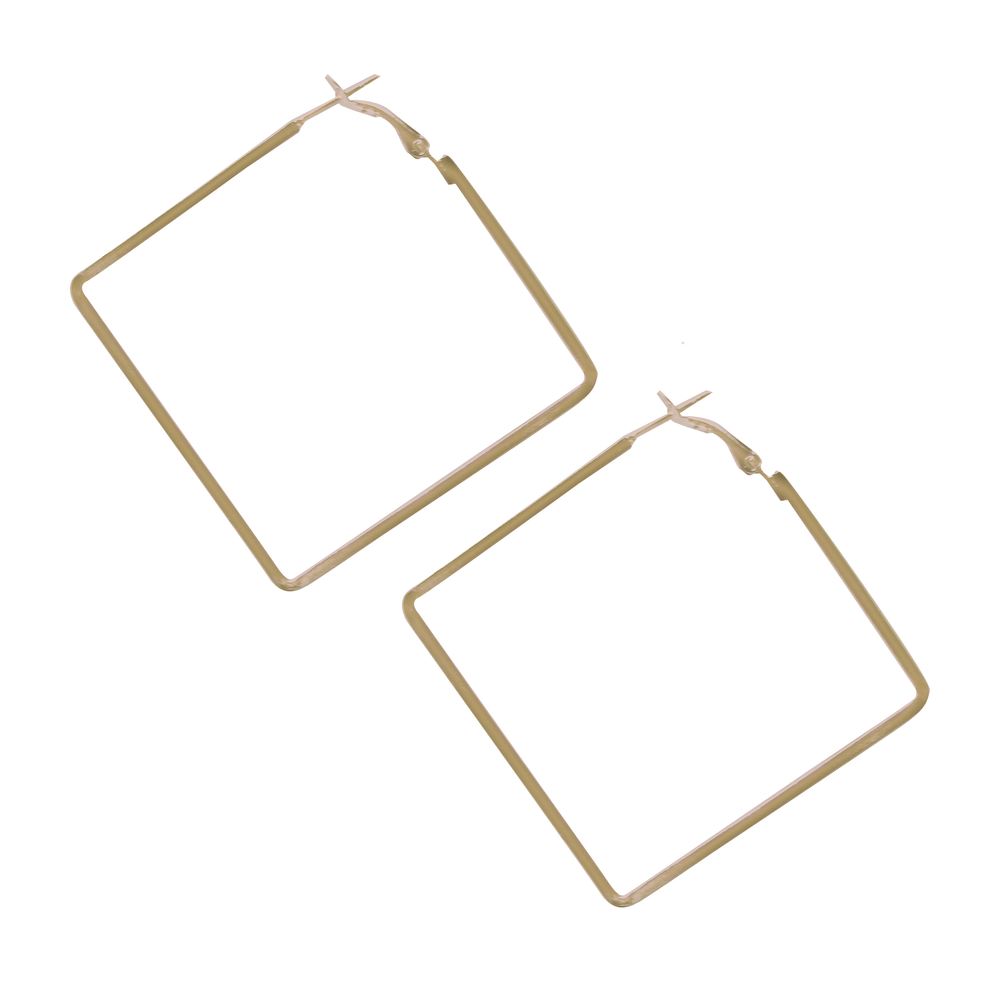 Minimalist Square Stainless Steel Hoop Earrings | Modern Silver Gold, Earrings, $ 7.99, A Moment Of Now™