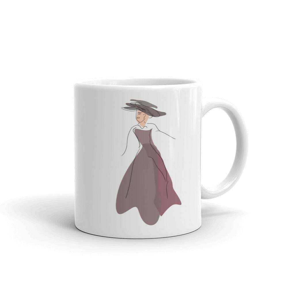Shop Modern Art Abstract Line Art Drawing - Lady Noona Coffee Tea Cup Mug, Mug, USA Boutique