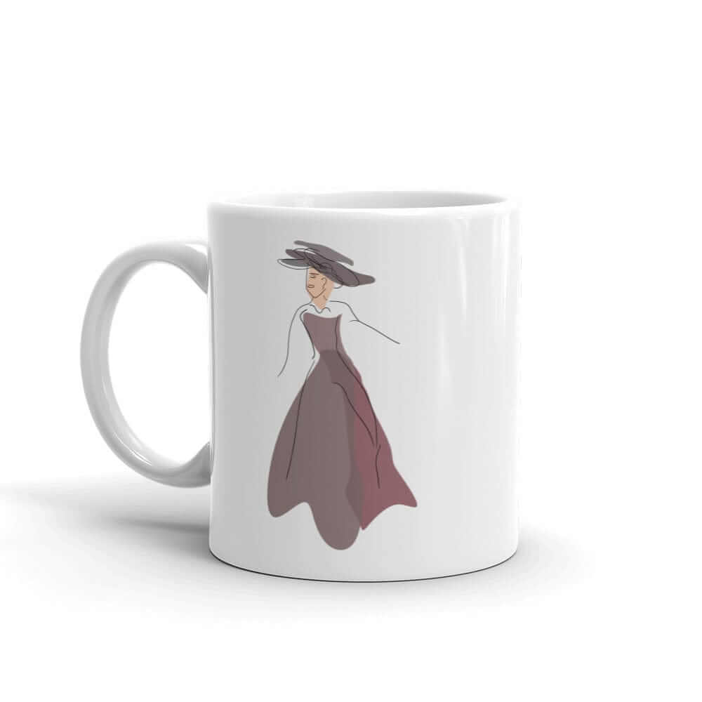 Modern Art Abstract Line Art Drawing - Lady Noona Coffee Tea Cup Mug, Mug, $ 17.50, A Moment Of Now™