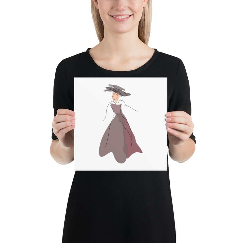 Modern Art Abstract Line Art Drawing - Lady Noona Luster Photo Paper Poster Print, Poster, $ 35.00, A Moment Of Now™