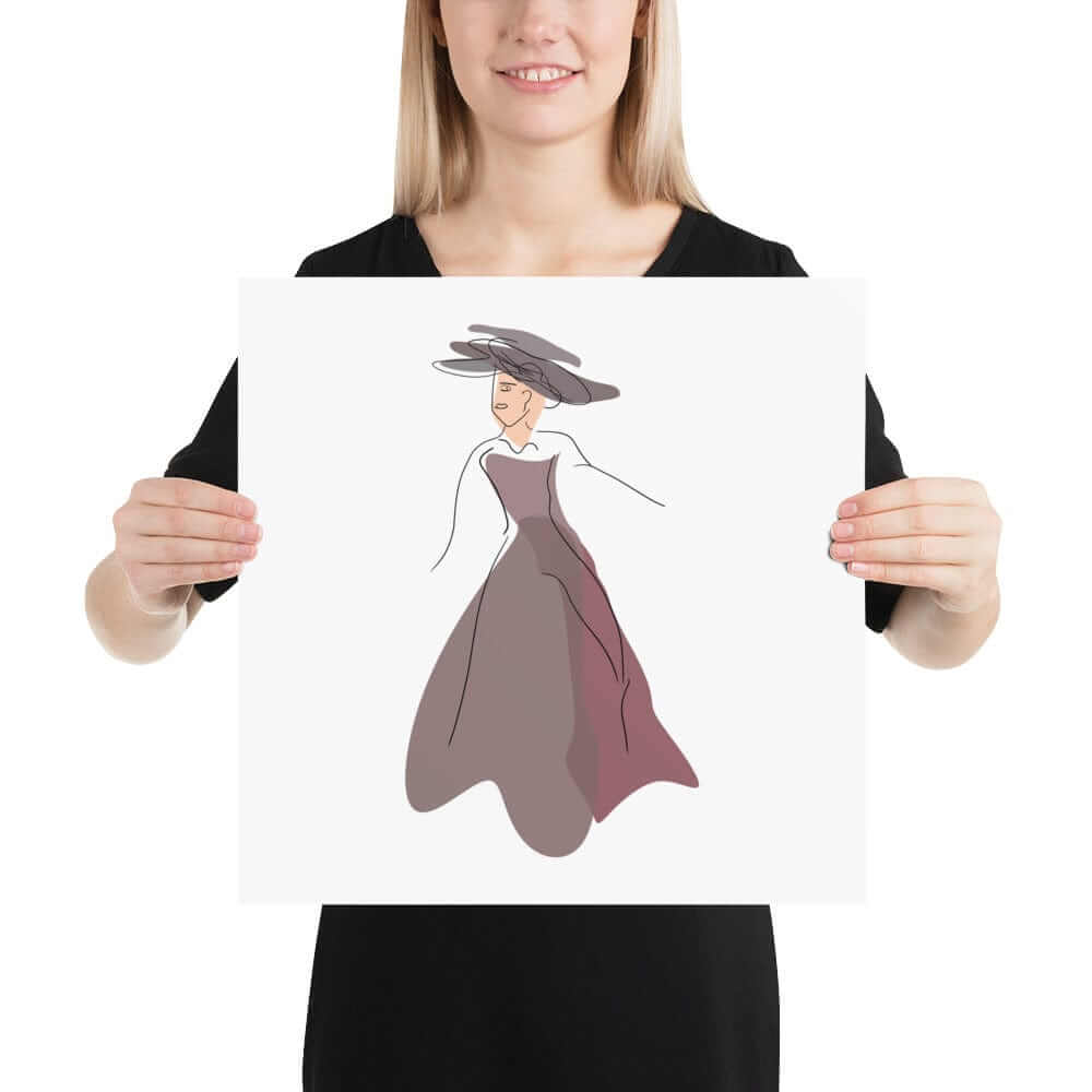 Modern Art Abstract Line Art Drawing - Lady Noona Luster Photo Paper Poster Print, Poster, $ 38.50, A Moment Of Now™