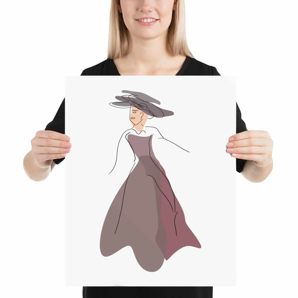 Modern Art Abstract Line Art Drawing - Lady Noona Luster Photo Paper Poster Print, Poster, $ 39.00, A Moment Of Now™