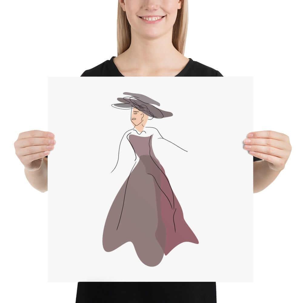 Modern Art Abstract Line Art Drawing - Lady Noona Luster Photo Paper Poster Print, Poster, $ 40.00, A Moment Of Now™