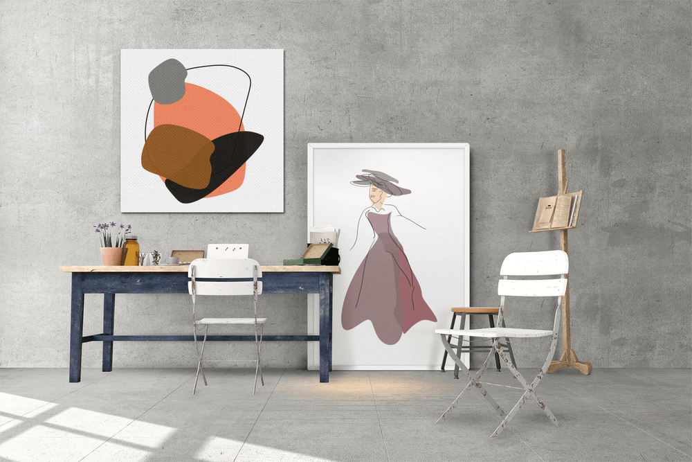 Modern Art Abstract Line Art Drawing - Lady Noona Luster Photo Paper Poster Print, Poster, $ 34.00, A Moment Of Now™