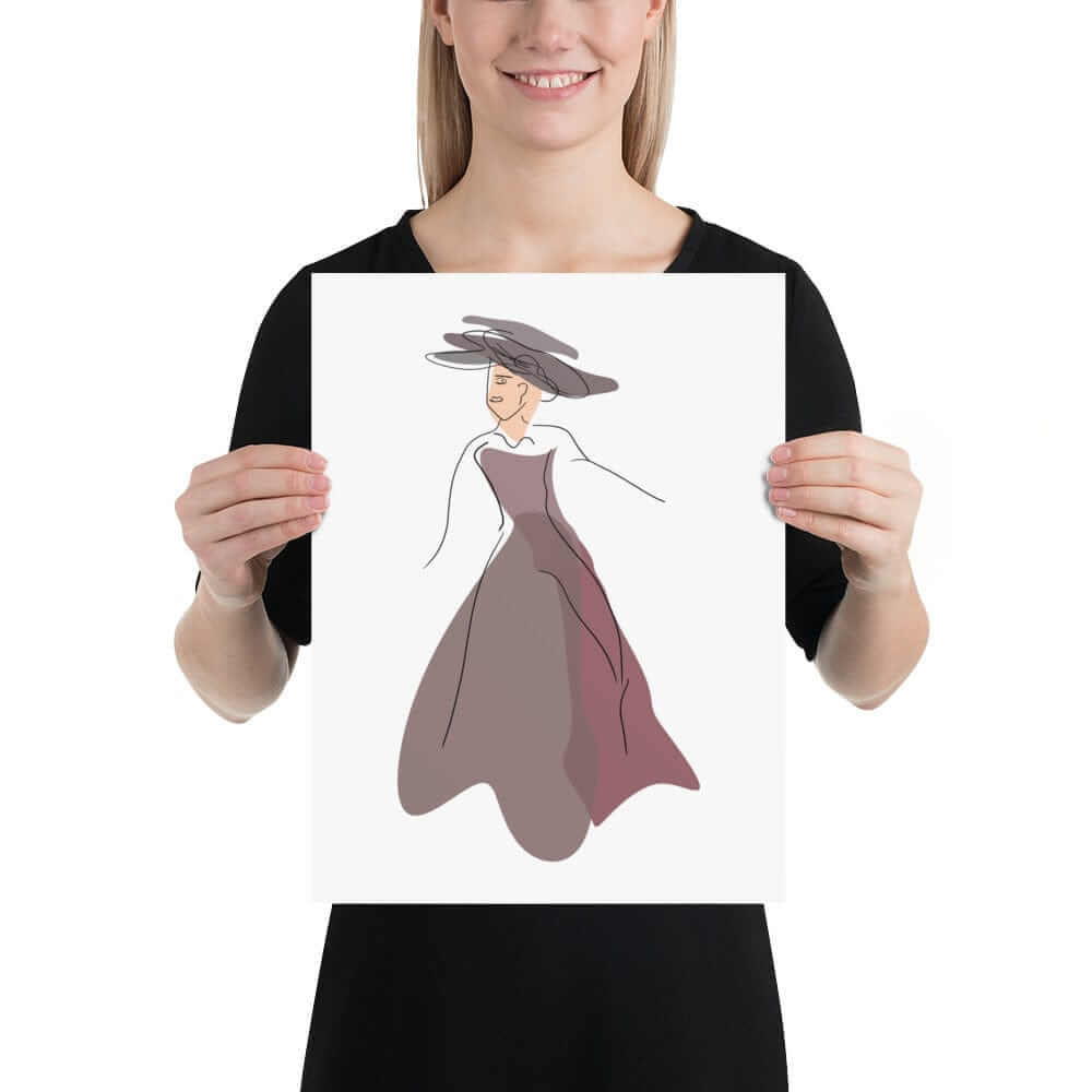 Modern Art Abstract Line Art Drawing - Lady Noona Matte Poster Print, Poster, $ 36.00, A Moment Of Now™