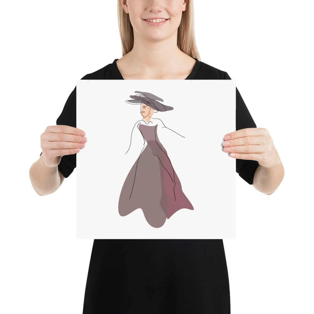 Modern Art Abstract Line Art Drawing - Lady Noona Matte Poster Print, Poster, $ 35.00, A Moment Of Now™