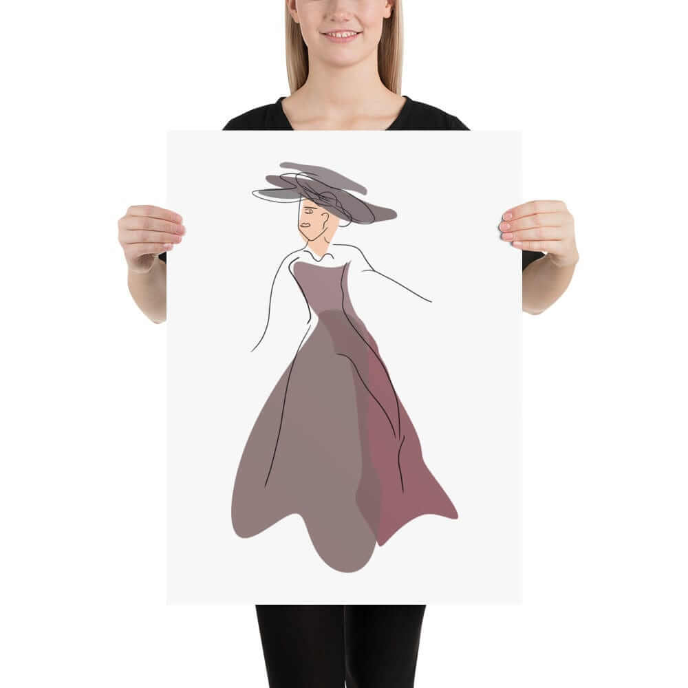Modern Art Abstract Line Art Drawing - Lady Noona Matte Poster Print, Poster, $ 38.00, A Moment Of Now™