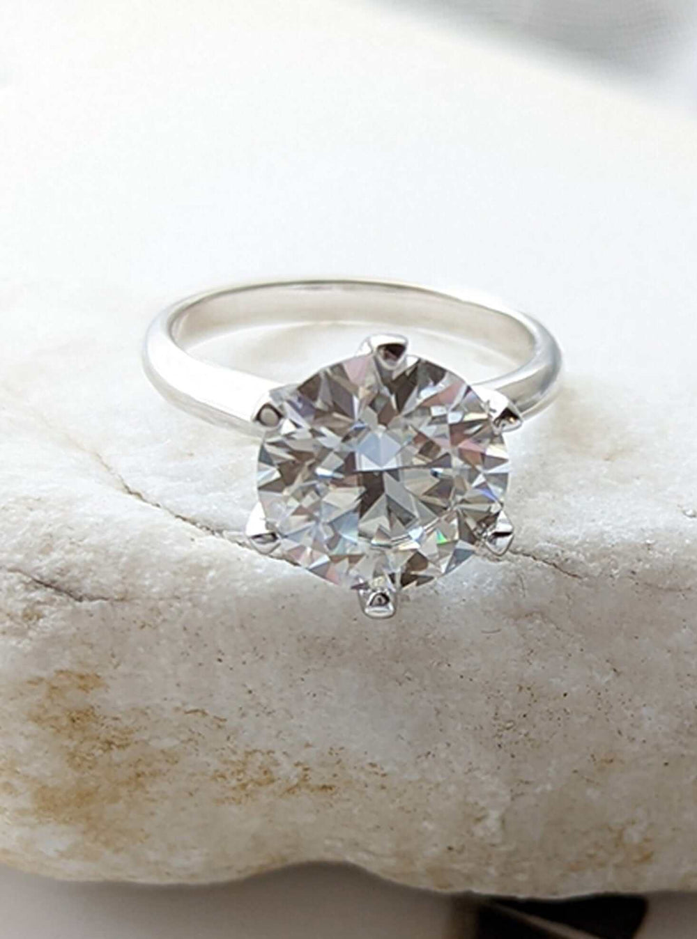 Moissanite Women's Round Solitaire Engagement Wedding Promise Bridal Rings, Rings, $ 150.00, A Moment Of Now™