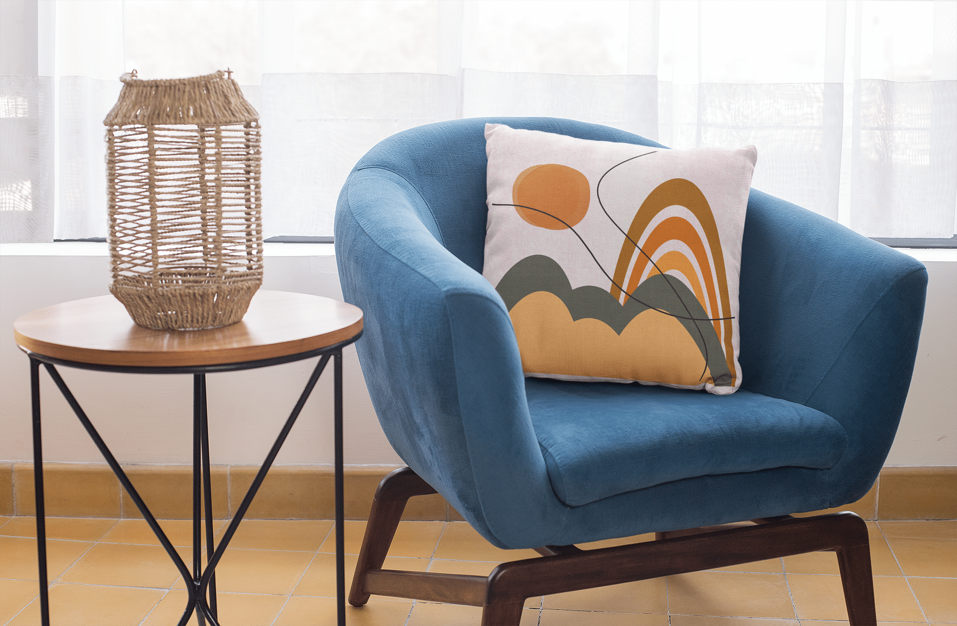 Shop Morning Sun Geometric Art Decorative Throw Pillow Cushion, Pillow, USA Boutique