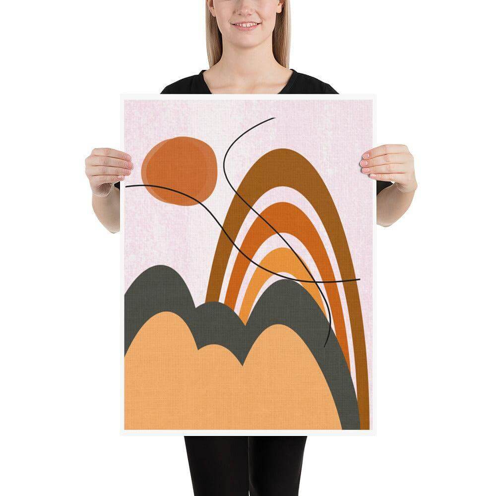 Morning Sun Neutral Mid Century Abstract Line Art Matte Poster, A Moment Of Now, $ 38.00