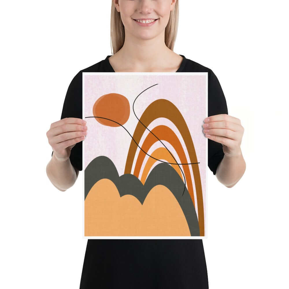 Morning Sun Neutral Mid Century Abstract Line Art Matte Poster, Poster, $ 36.00, A Moment Of Now™