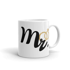 Shop Mr. and Rings Newlywed Honeymoon Couple Coffee Tea Cup Mug, Mugs, USA Boutique