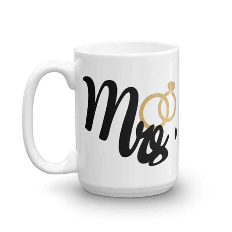 Mrs. & Rings NewlyWed Honeymoon Couple Coffee Tea Cup Mug, A Moment Of Now, $ 24.50