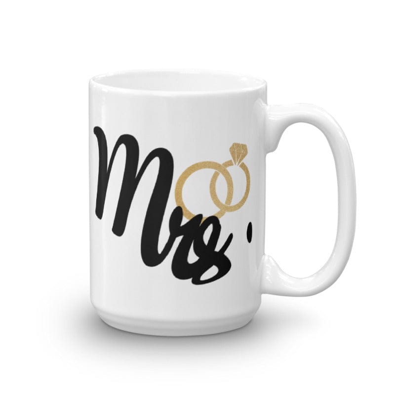 Shop Mrs. & Rings NewlyWed Honeymoon Couple Coffee Tea Cup Mug, Mugs, USA Boutique