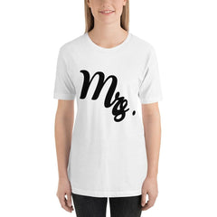 Shop Mrs. Wife Wedding Honeymoon Newlywed Anniversary Short-Sleeve Unisex T-Shirt, Clothing T-shirts, USA Boutique