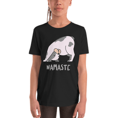 Shop Namaste Downward Dog Yoga Pose Youth Short Sleeve T-Shirt, Clothing T-shirts, USA Boutique