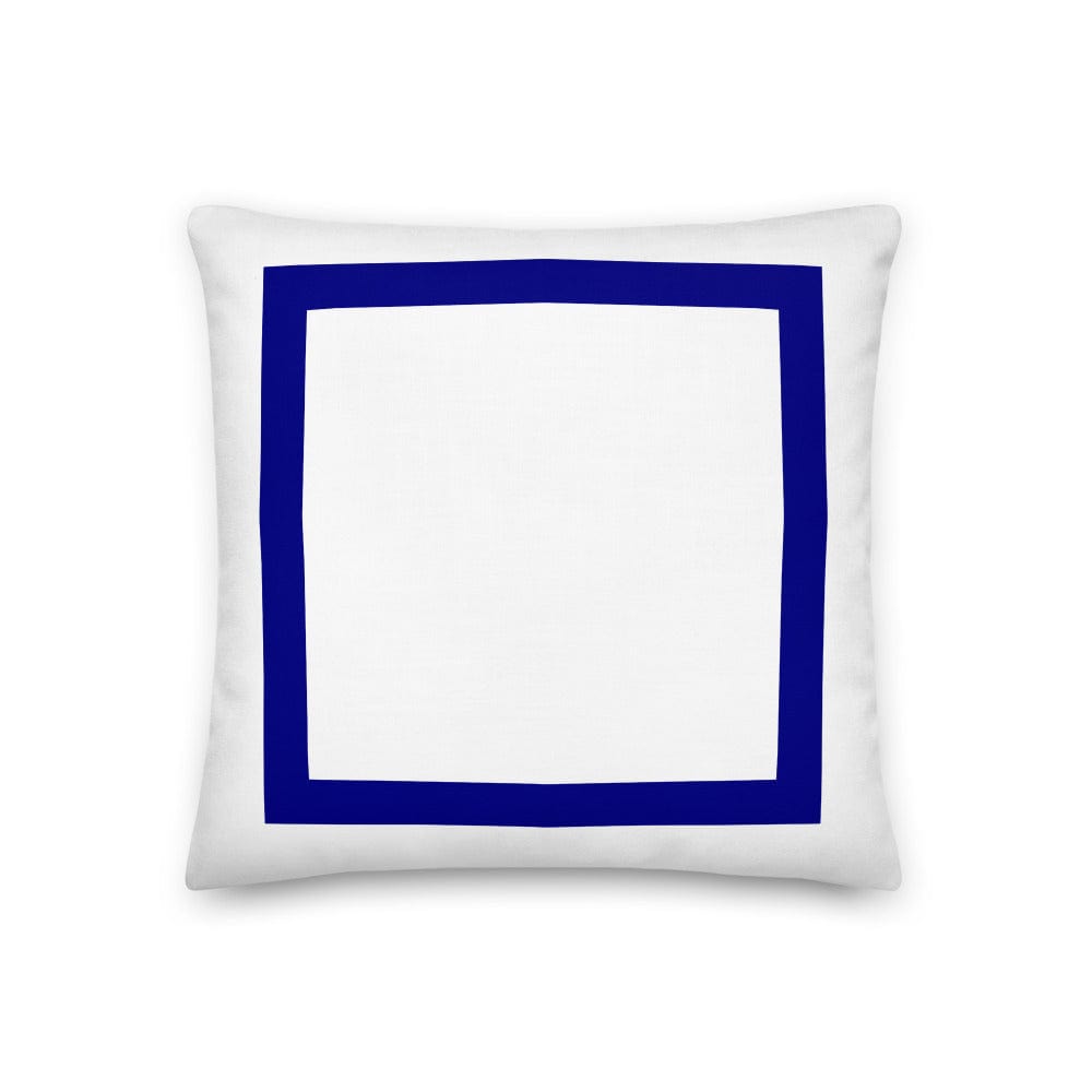 Navy Blue Border Solid White Decorative Throw Accent Pillow Cushion Pillow A Moment Of Now Women’s Boutique Clothing Online Lifestyle Store