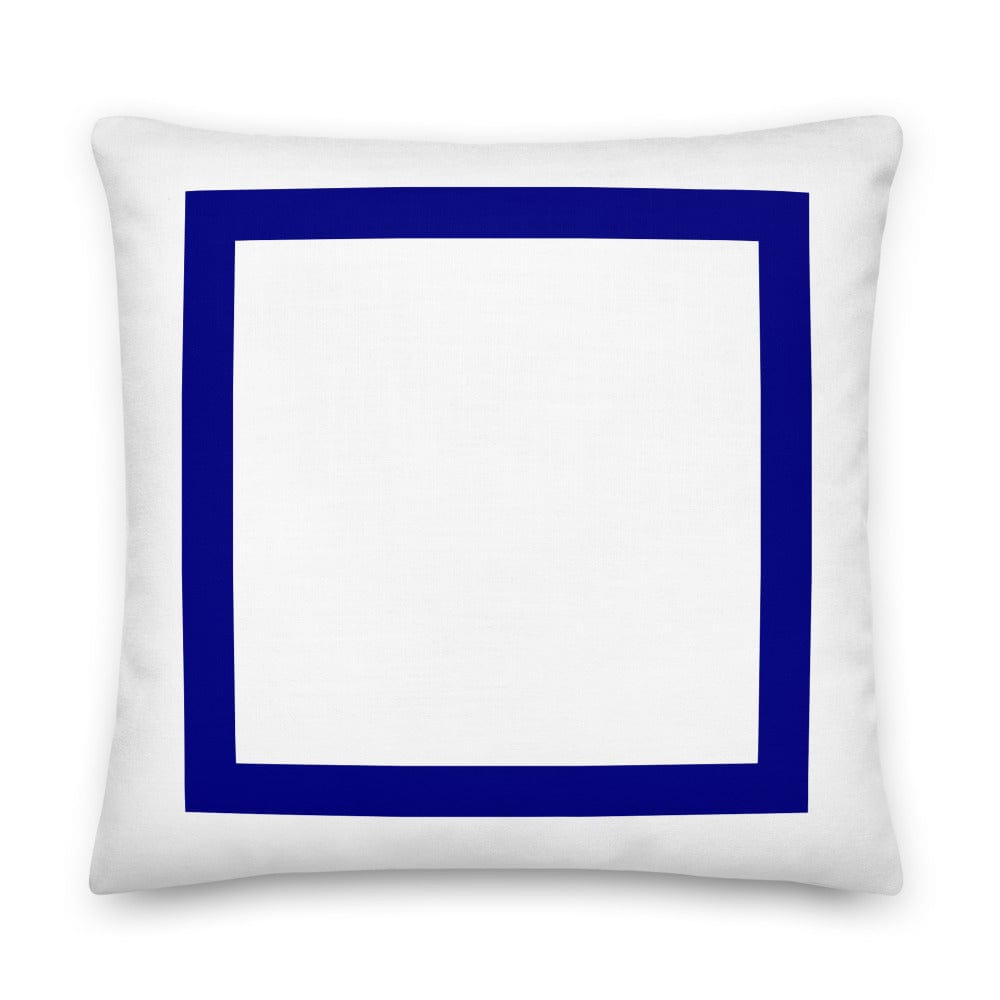 Navy Blue Border Solid White Decorative Throw Accent Pillow Cushion Pillow A Moment Of Now Women’s Boutique Clothing Online Lifestyle Store