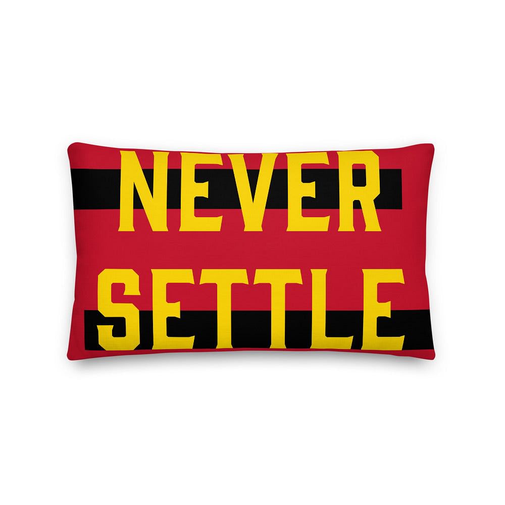 Shop Never Settle Inspiration Decorative Throw Pillow Cushion, Pillow, USA Boutique