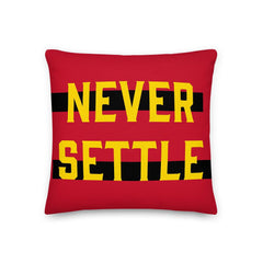 Shop Never Settle Inspiration Decorative Throw Pillow Cushion, Pillow, USA Boutique