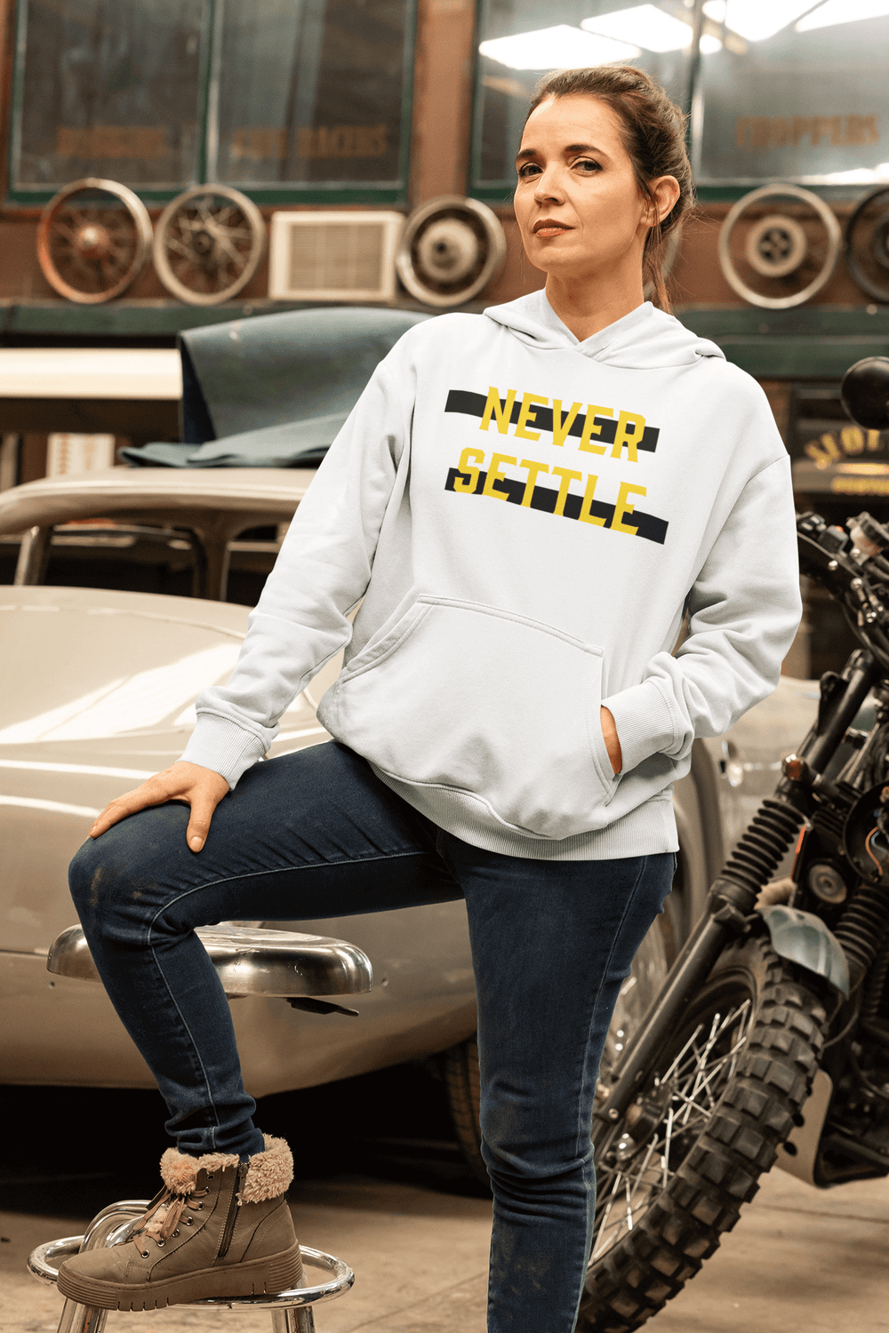 Never Settle Statement Unisex Hoodie, Hoodie, $ 46.49, A Moment Of Now™