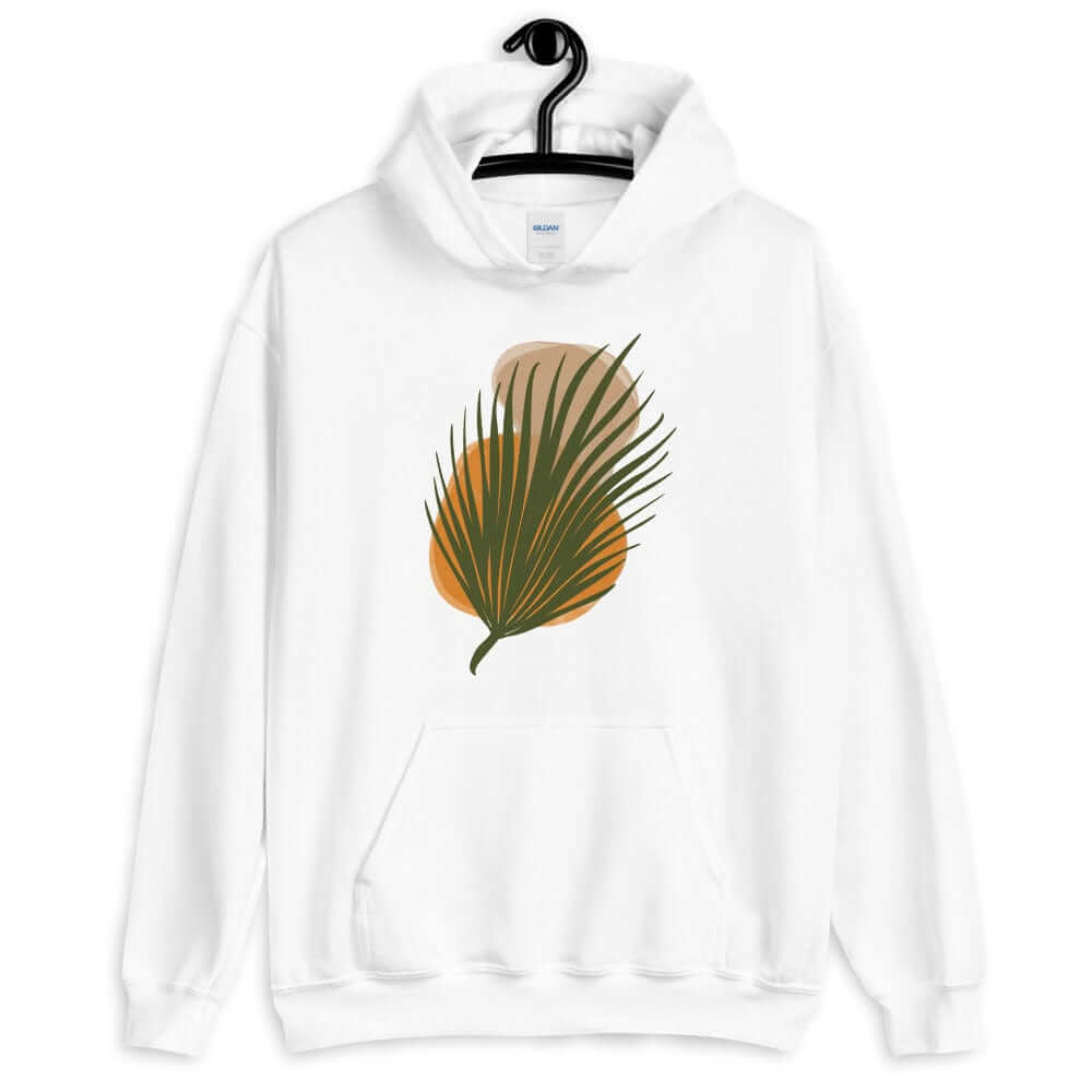 Palm Leaf and Stones abstract Art Graphic Unisex Hoodie, Hoodie, $ 51.50, A Moment Of Now™