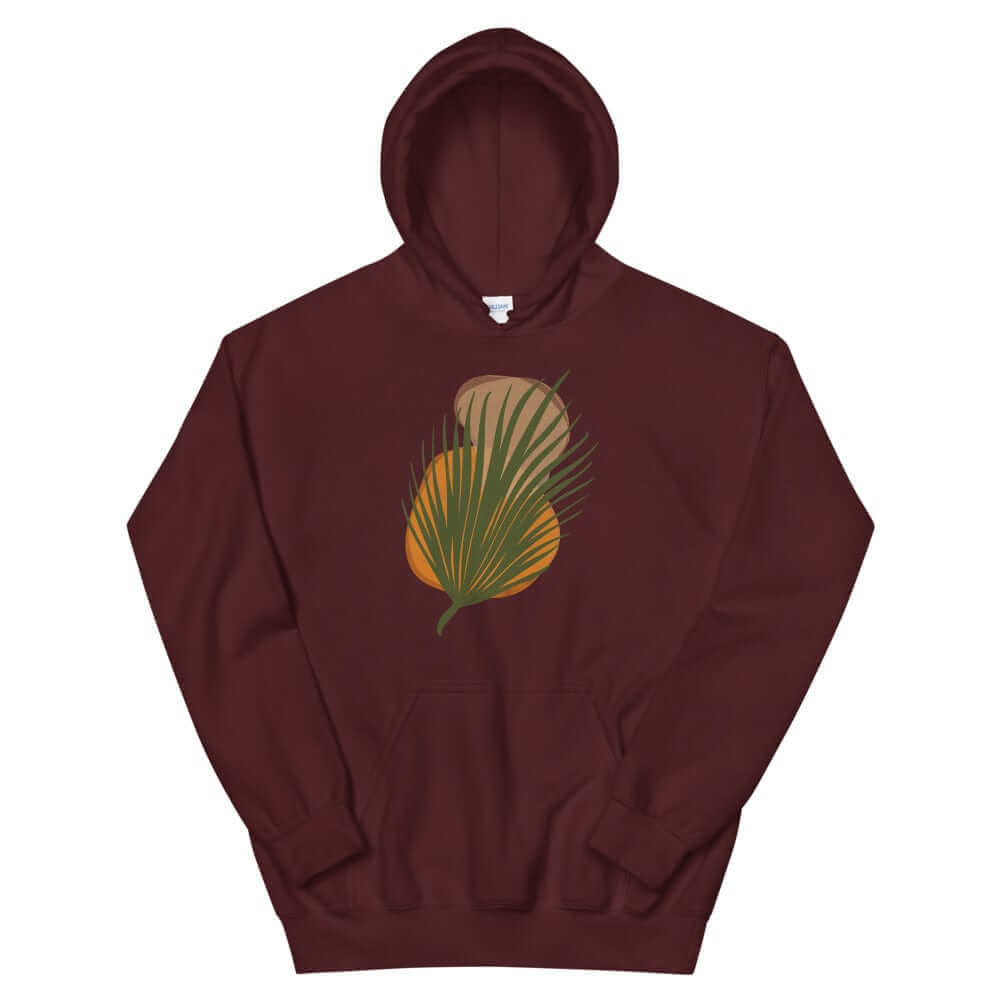 Palm Leaf and Stones abstract Art Graphic Unisex Hoodie, Hoodie, $ 51.50, A Moment Of Now™