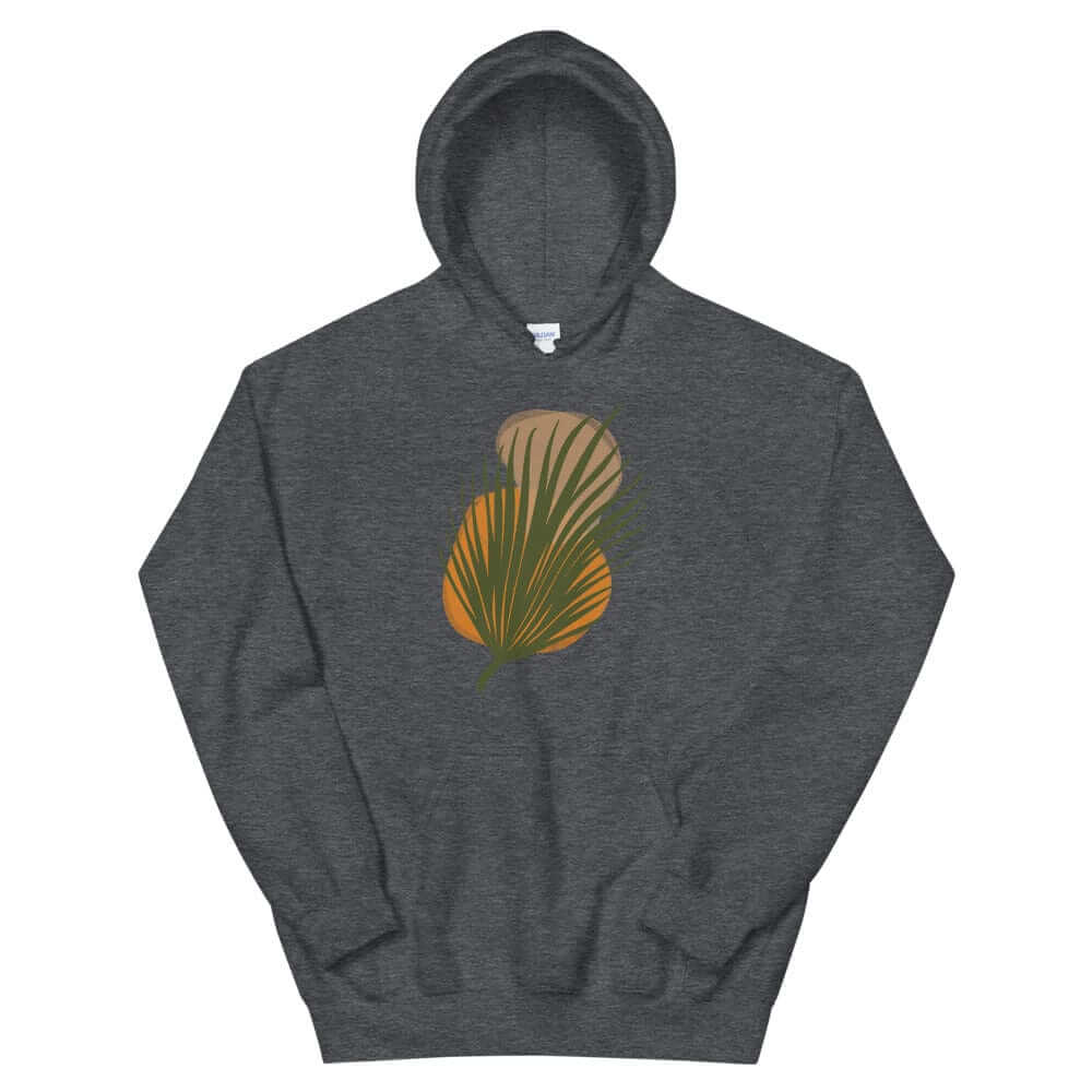 Palm Leaf and Stones abstract Art Graphic Unisex Hoodie, Hoodie, $ 51.50, A Moment Of Now™