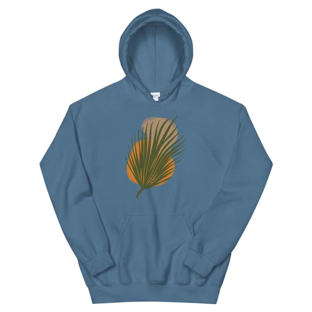 Palm Leaf and Stones abstract Art Graphic Unisex Hoodie, Hoodie, $ 51.50, A Moment Of Now™
