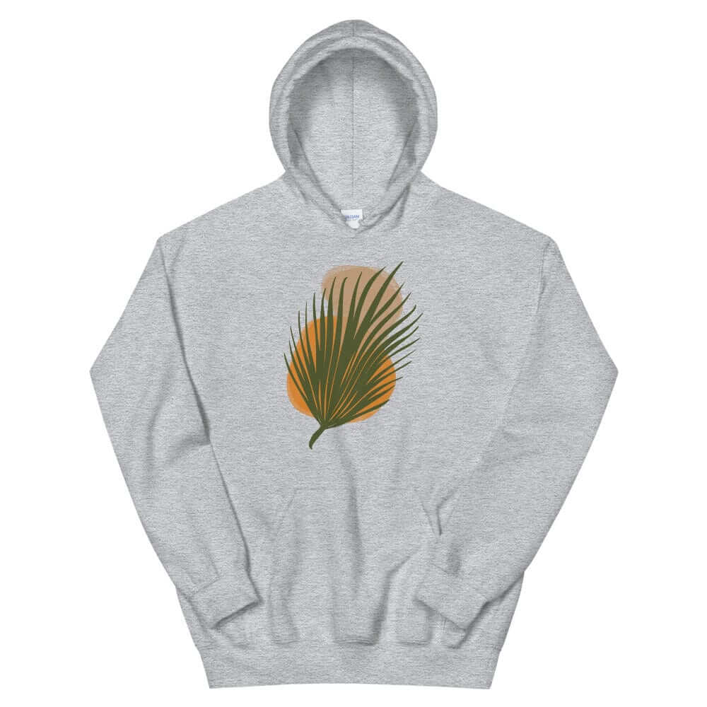 Palm Leaf and Stones abstract Art Graphic Unisex Hoodie, Hoodie, $ 51.50, A Moment Of Now™